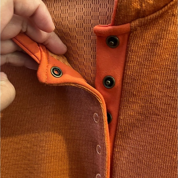 Prana Breathe Wool Blend L Hoodie Pullover Terracotta/Brown Orange Made in USA - Picture 4 of 10